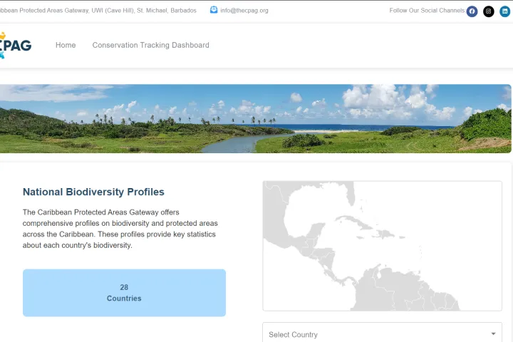 Screenshot of the CPAG Biodiversity Dashboard